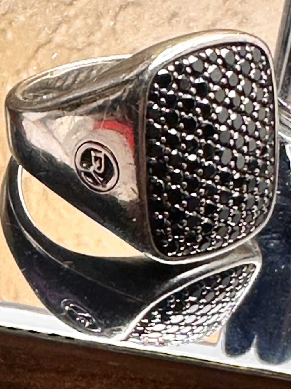 STUNNINGLY RARE David Yurman Pavé set black diamonds men’s ring sz 11.5 - 12
